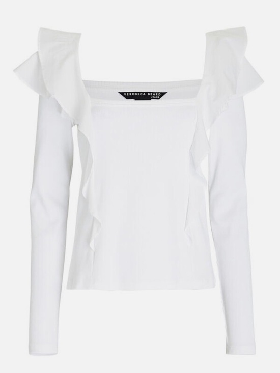 Veronica Beard Tops - Veronica Beard White Long Sleeve Gidea Ruffled Poplin Shirt NWT